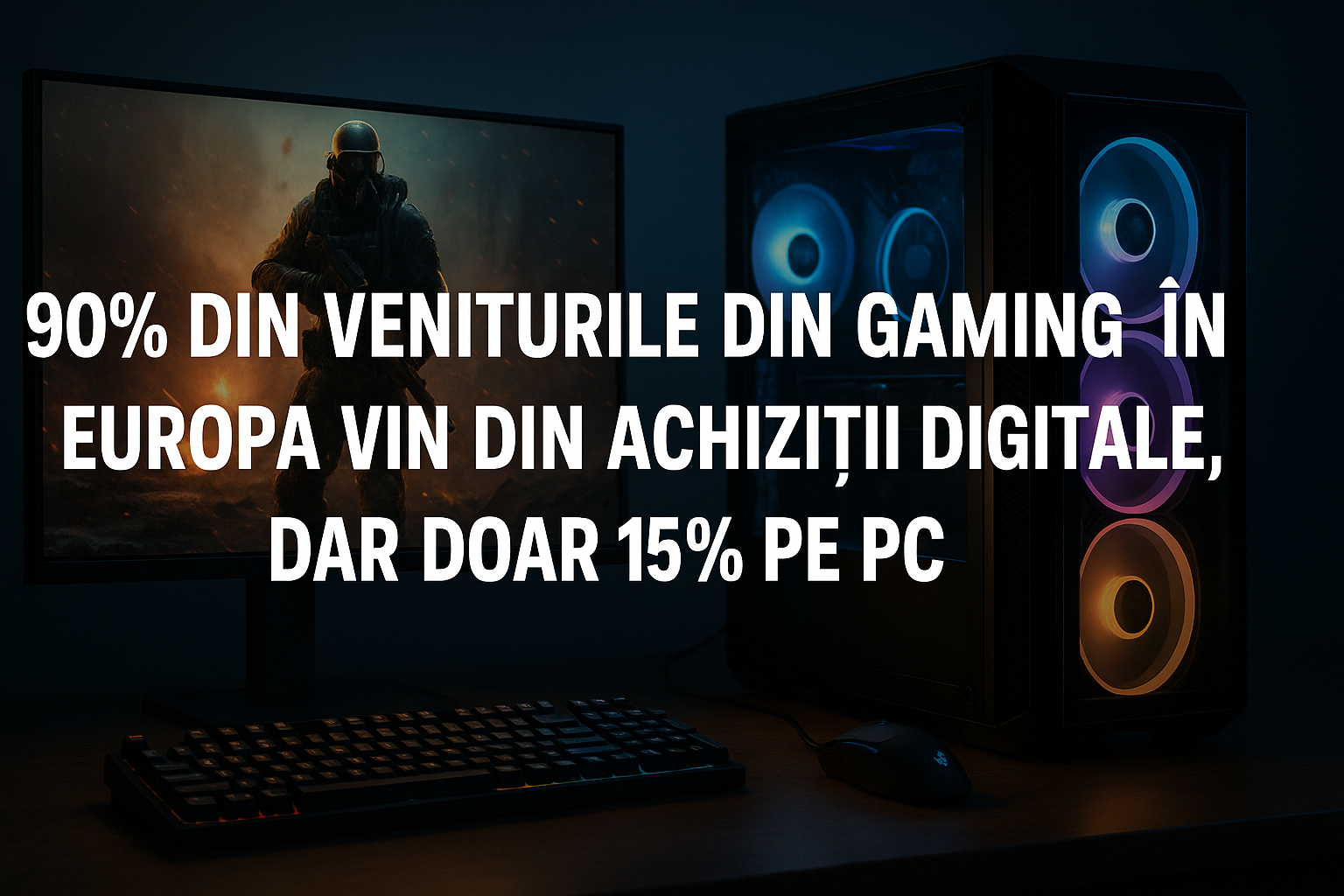 90% din veniturile industriei de gaming provin din achiziții digitale, PC-ul contribuie cu doar 15% 